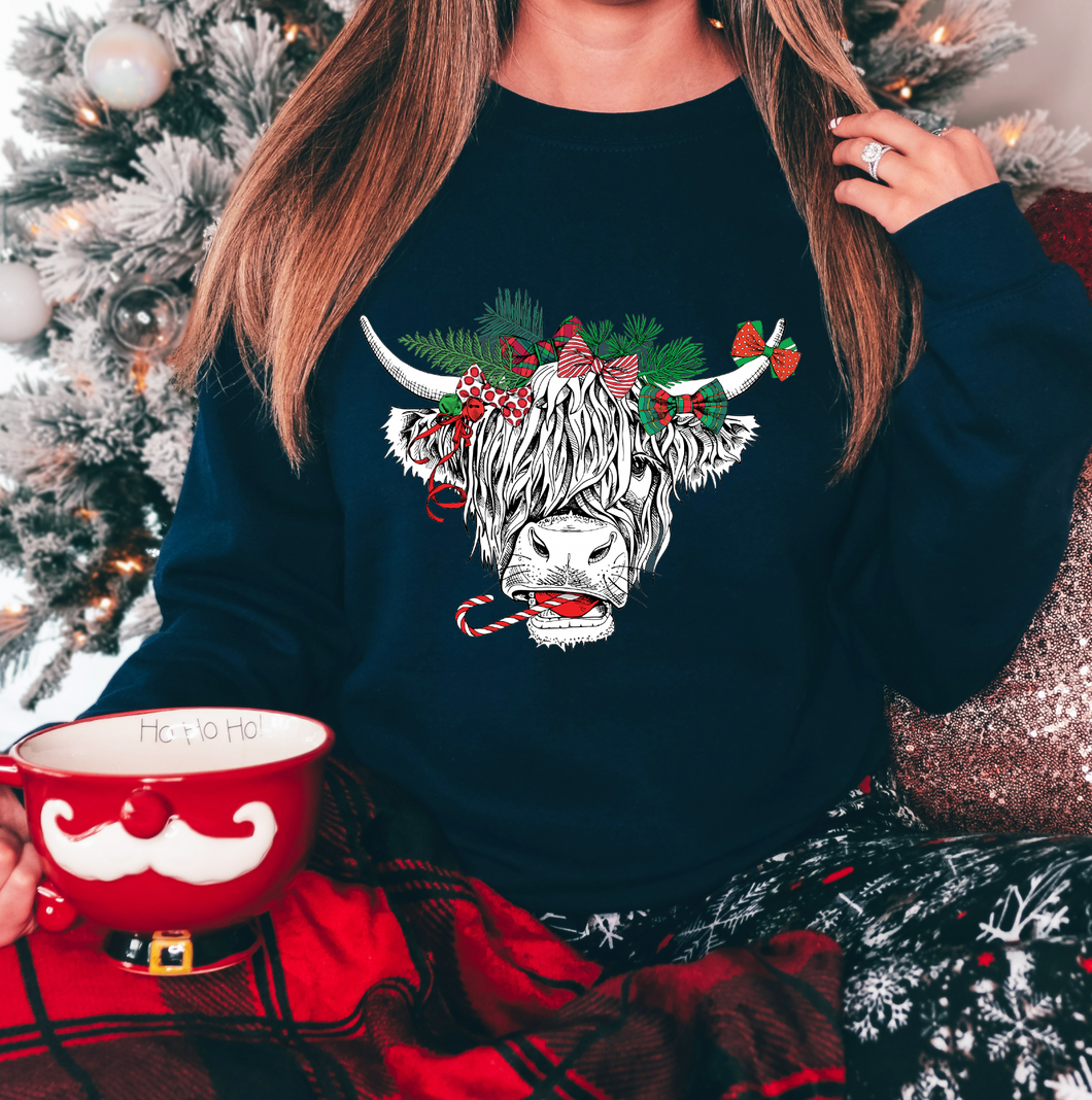 Highland Christmas Cow